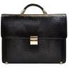 Деловой мужской портфель из натуральной кожи с лазерной текстурой Desisan 107563 черного цвета modnotak фото - 1