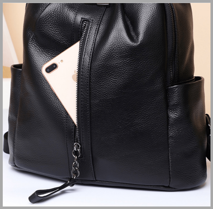 Женский рюкзак для города из фактурной кожи черного цвета Olivia Leather 77563