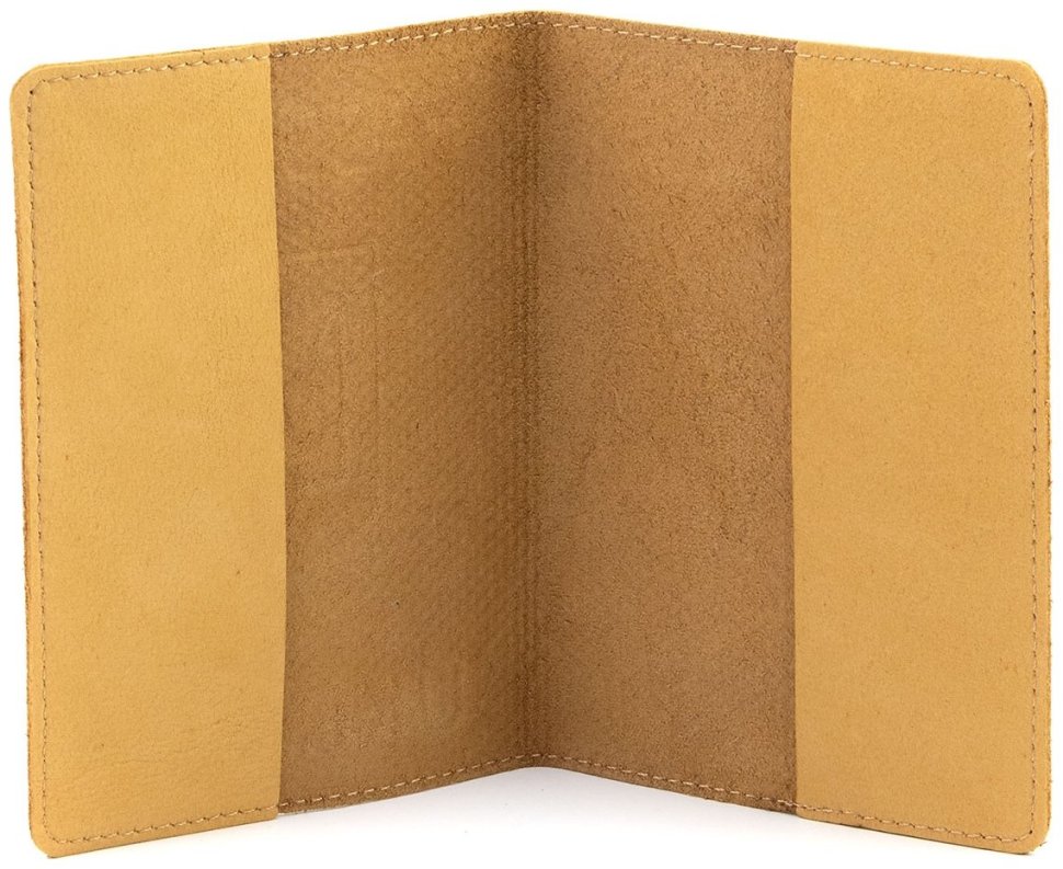 Обложка кожаная на паспорт Passport Ukraine желто-рыжего цвета 97763 modnotak фото №2