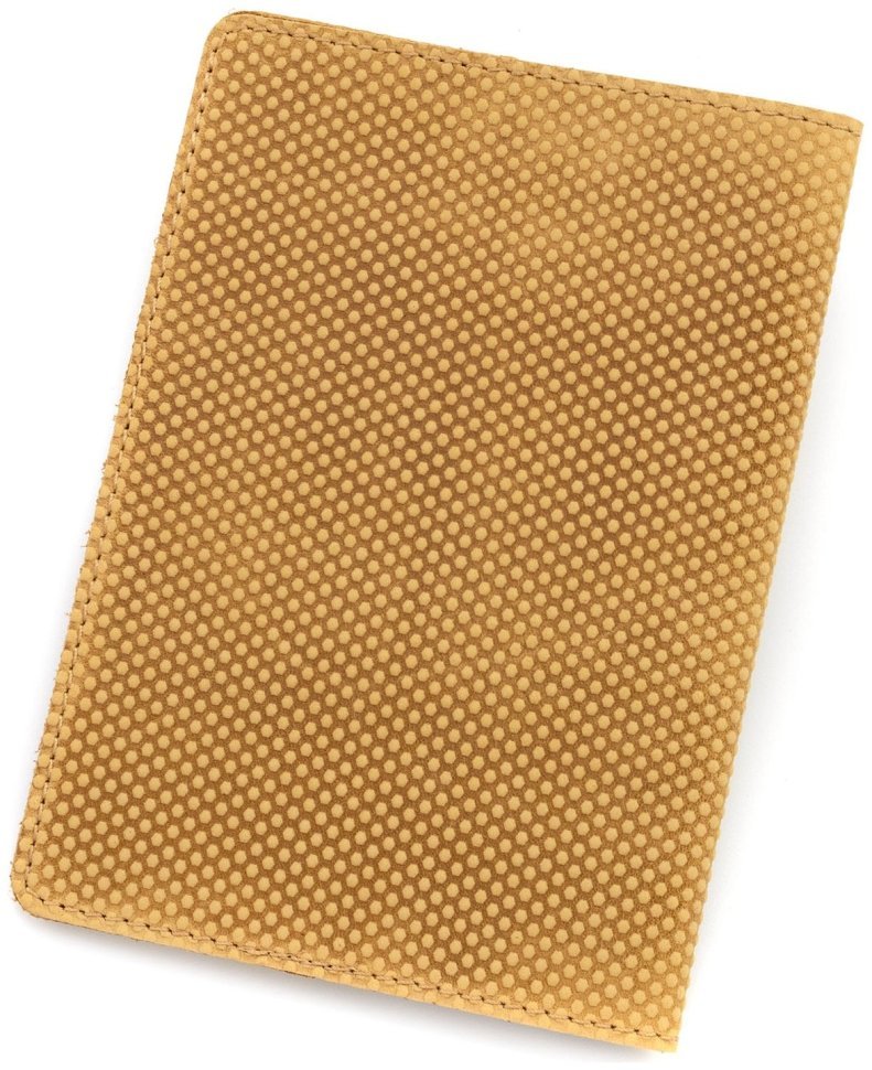 Обложка кожаная на паспорт Passport Ukraine желто-рыжего цвета 97763 modnotak фото №3