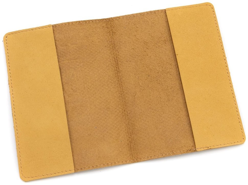 Обложка кожаная на паспорт Passport Ukraine желто-рыжего цвета 97763 modnotak фото №6