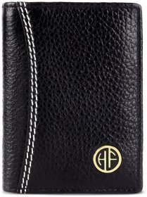 Компактный картхолдер-кошелек из фактурной кожи черного цвета Hammonds Flycatcher CC609 без монетницы 107963