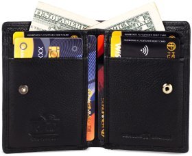 Компактный картхолдер-кошелек из фактурной кожи черного цвета Hammonds Flycatcher CC609 без монетницы 107963