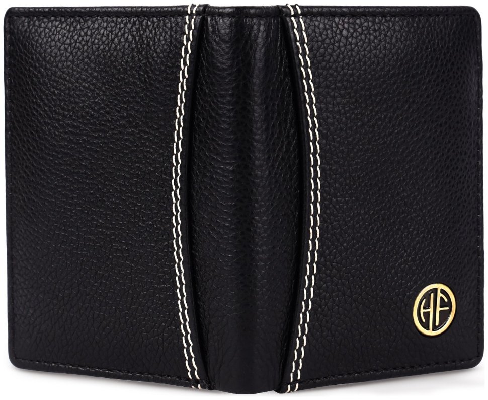 Компактный картхолдер-кошелек из фактурной кожи черного цвета Hammonds Flycatcher CC609 без монетницы 107963 modnotak фото №3