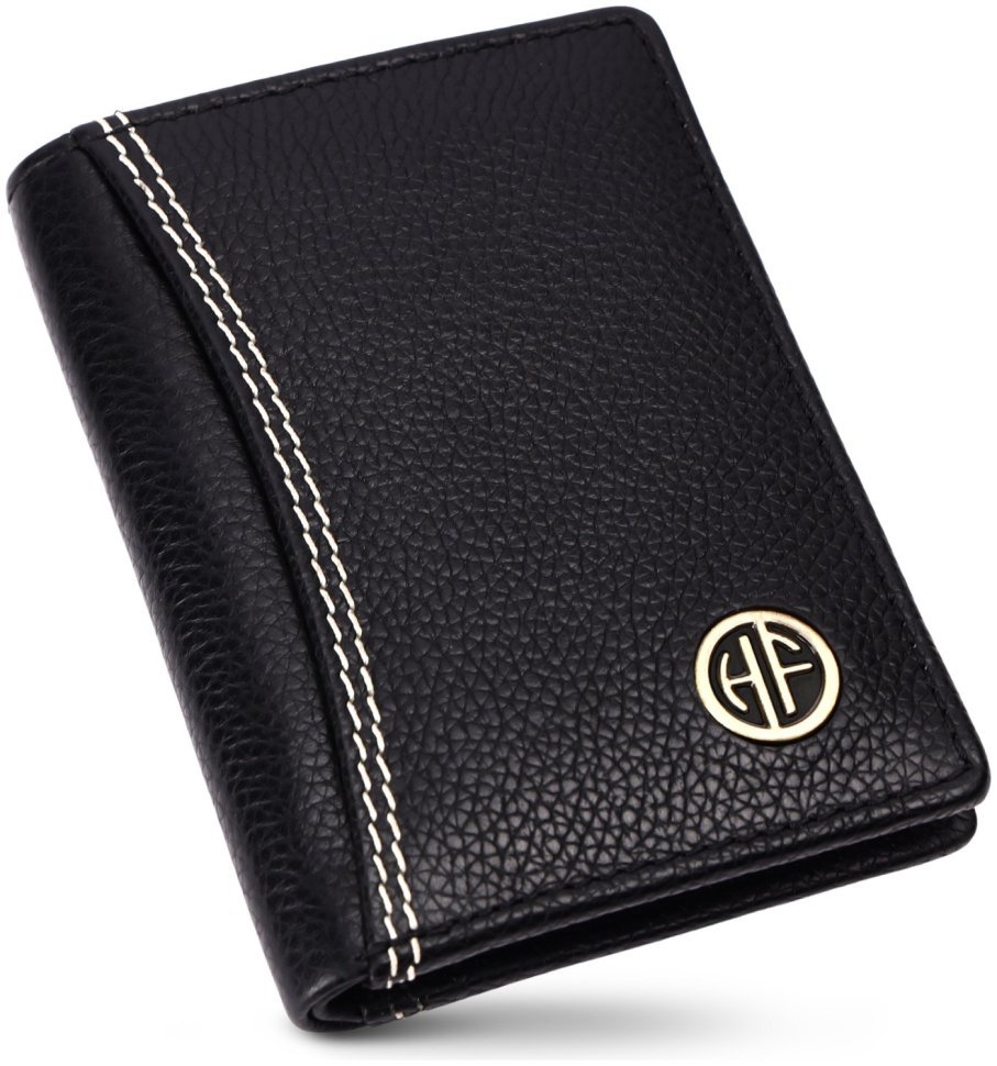 Компактный картхолдер-кошелек из фактурной кожи черного цвета Hammonds Flycatcher CC609 без монетницы 107963 modnotak фото №4