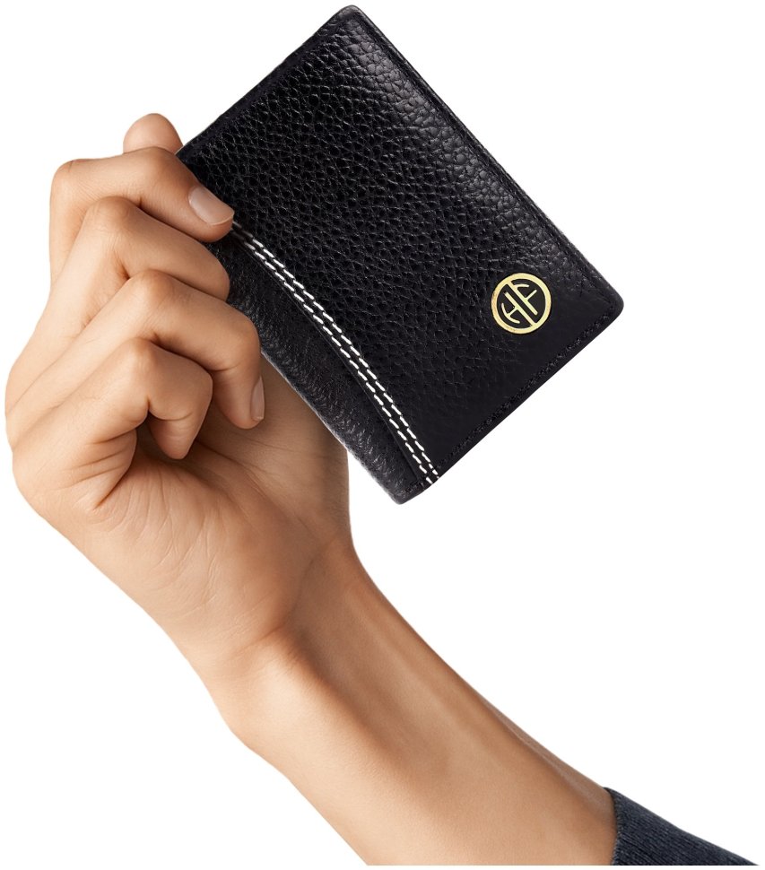 Компактный картхолдер-кошелек из фактурной кожи черного цвета Hammonds Flycatcher CC609 без монетницы 107963 modnotak фото №5