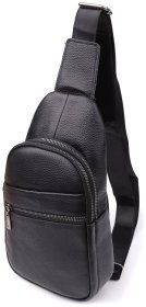 Вместительная мужская слинг сумка на каждый день черного цвета Vintage 98163