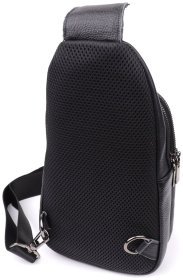 Вместительная мужская слинг сумка на каждый день черного цвета Vintage 98163