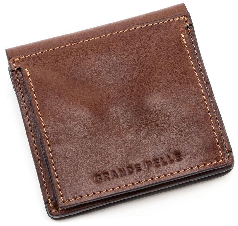 Стильний гаманець на магнітах натуральної шкіри Grande Pelle (13020)