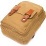 Текстильная мужская сумка-рюкзак песочного цвета в стиле милитари Vintage 2422166 - 3
