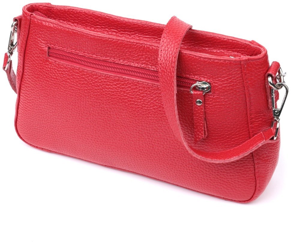 Кожаная красная сумка багет с цепочкой и съемным ремешком Shvigel 2422836 фото №2 Кожаная красная сумка багет с цепочкой и съемным ремешком Shvigel 2422836 modnotak фото №2