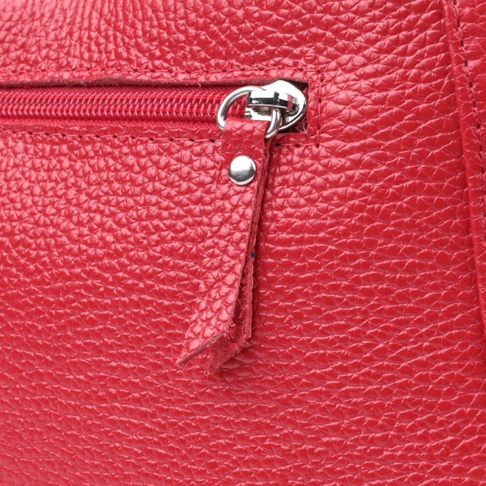 Кожаная красная сумка багет с цепочкой и съемным ремешком Shvigel 2422836 фото №5 Кожаная красная сумка багет с цепочкой и съемным ремешком Shvigel 2422836 modnotak фото №5