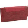 Довгий жіночий гаманець з натуральної червоної шкіри з фіксацією на клапан Tony Bellucci (10866) - 1