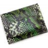 Чорно-зелений жіночий гаманець із натуральної шкіри під змію KARYA (19544) - 4