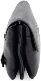 Мужской клатч-барсетка из натуральной фактурной кожи черного цвета H.T. Leather 79463