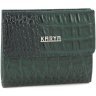 Шкіряний жіночий гаманець зеленого кольору з автономною монетницьою KARYA (15536) - 1