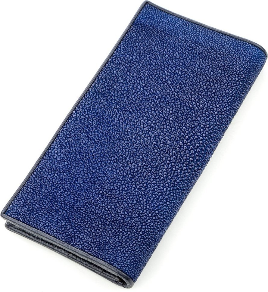 Синий женский купюрник из настоящей кожи морского ската STINGRAY LEATHER (024-18624)