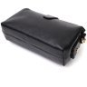 Чорна жіноча сумка-клатч із натуральної шкіри з хлястиком на магніті Vintage 2422427 - 3