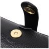 Чорна жіноча сумка-клатч із натуральної шкіри з хлястиком на магніті Vintage 2422427 - 4