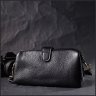 Черная женская сумка-клатч из натуральной кожи с хлястиком на магните Vintage 2422427 - 8