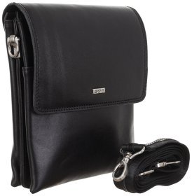 Чоловіча шкіряна сумка через плече DESISAN 80564 Чорна