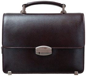 Солидная мужская барсетка из натуральной кожи флотар коричневого цвета Desisan 80764