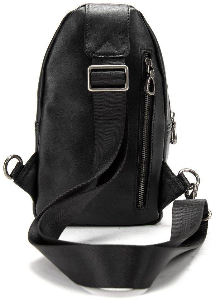 Мужская сумка через плече из натуральной кожи Tiding Bag 90764 Черная modnotak фото №5