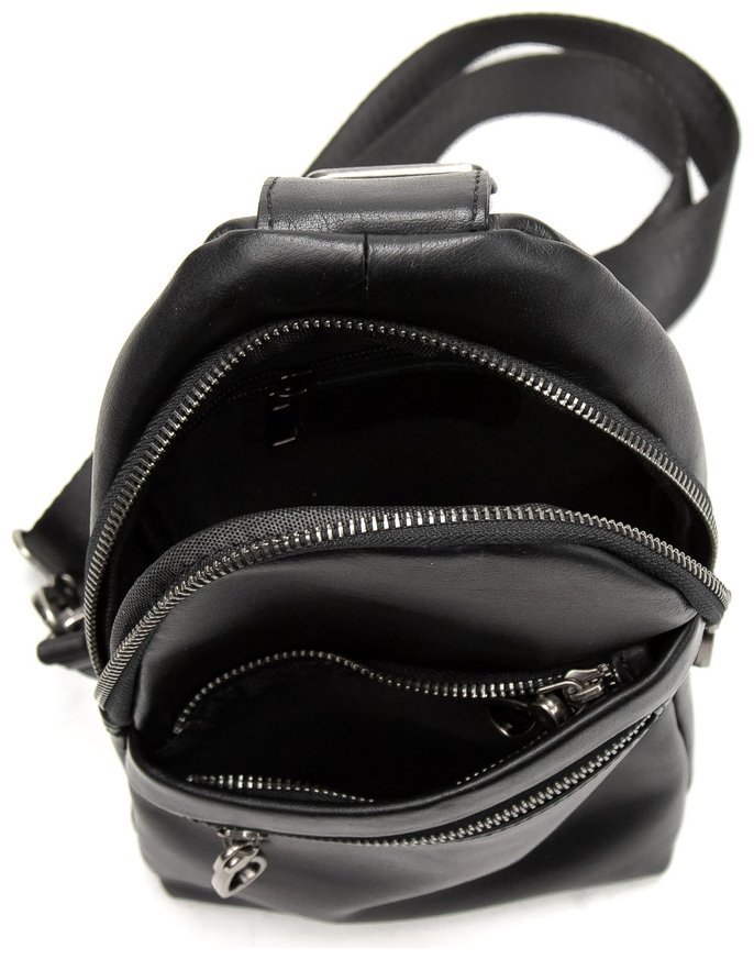 Мужская сумка через плече из натуральной кожи Tiding Bag 90764 Черная modnotak фото №7