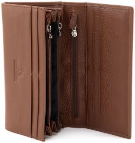 Женский кошелек из мягкой натуральной кожи с магнитной фиксацией Marco Coverna 90864 светло-коричневого цвета