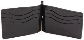 Мужской черный зажим для купюр из глянцевой кожи ST Leather (16825)