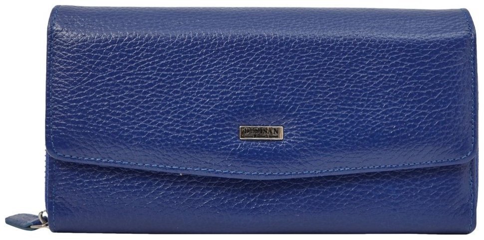 Яркий синий женский кошелек из фактурной кожи с клапаном на магните Desisan 81364 фото №1 Яркий синий женский кошелек из фактурной кожи с клапаном на магните Desisan 81364 modnotak фото №1