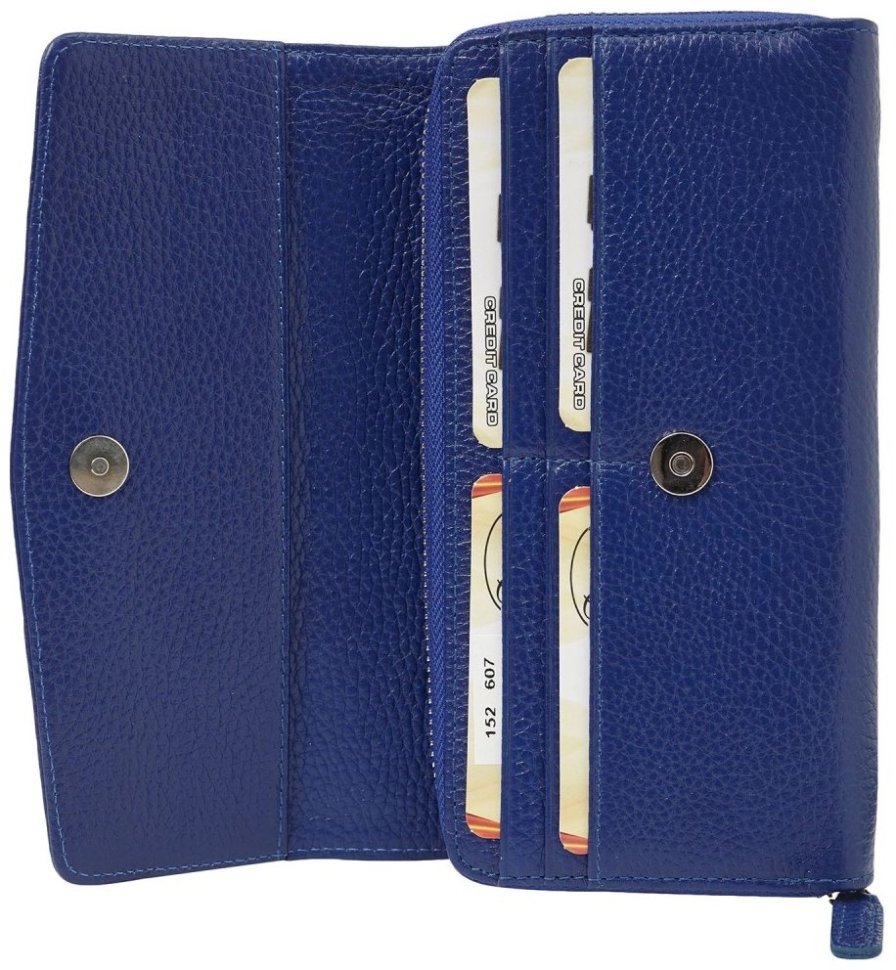 Яркий синий женский кошелек из фактурной кожи с клапаном на магните Desisan 81364 фото №3 Яркий синий женский кошелек из фактурной кожи с клапаном на магните Desisan 81364 modnotak фото №3