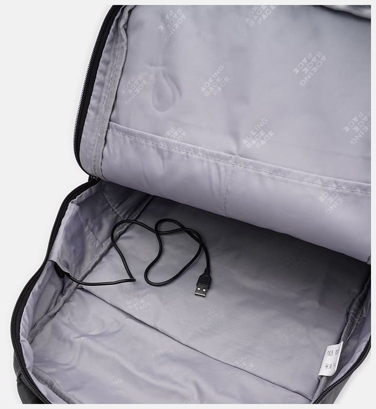 Серый мужской рюкзак из полиэстера на молнии Aoking 71564