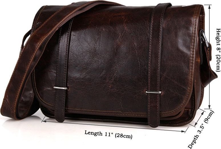 Наплічна сумка месенджер з вінтажній шкіри з клапаном VINTAGE STYLE (14476)