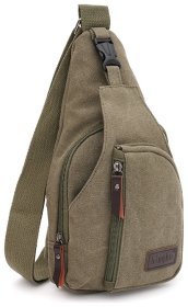 Чоловічий слінг-рюкзак із щільного текстилю зеленого кольору Monsen 71764