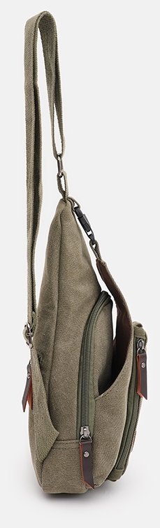 Чоловічий слінг-рюкзак із щільного текстилю зеленого кольору Monsen 71764