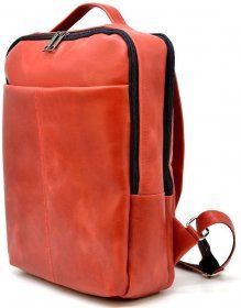Великий жіночий шкіряний рюкзак червоного кольору TARWA (19791)