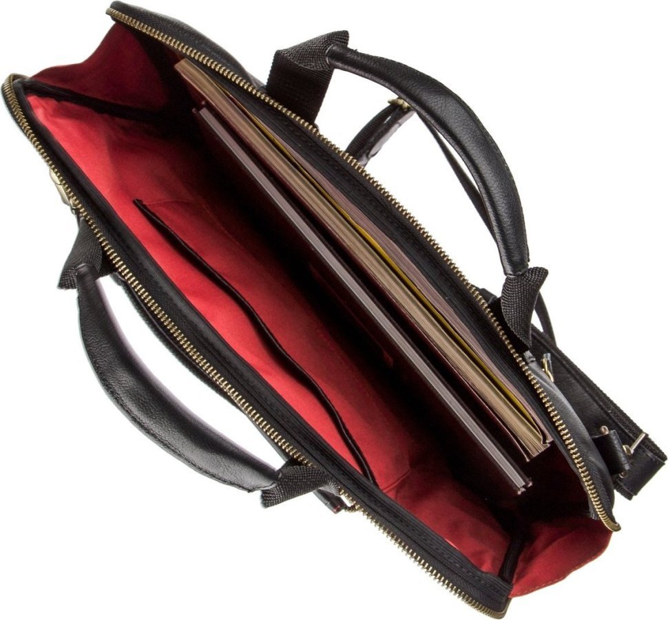 Тонка шкіряна чоловіча сумка для ноутбука з натуральної шкіри SHVIGEL (2419117)