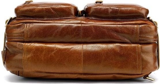 Велика коричнева сумка - трансформер з натуральної шкіри VINTAGE STYLE (14869)