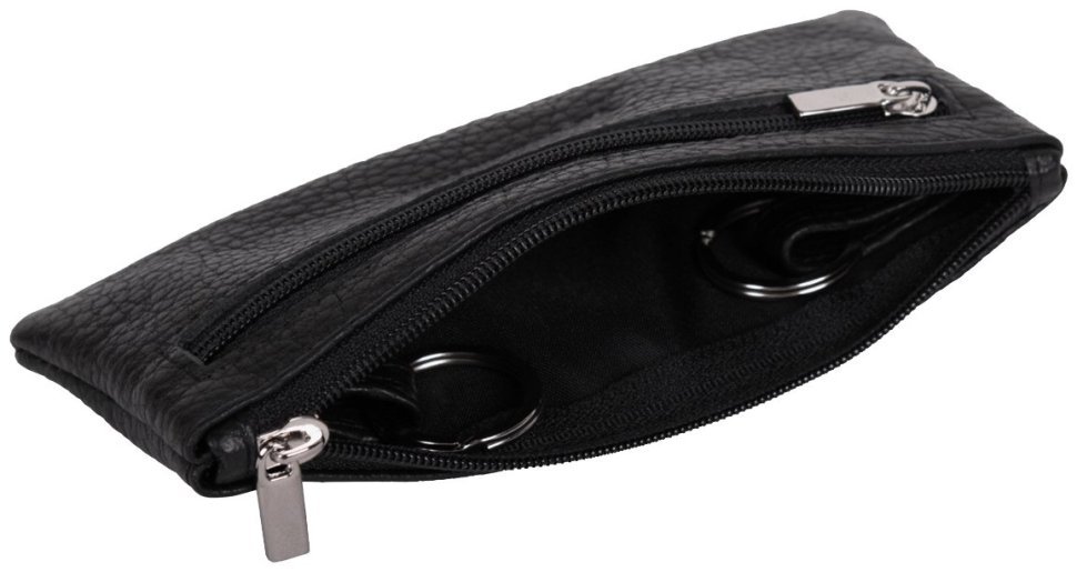 Ключница кожаная на молнии Vip Collection 102564 (черная) фото №2 Ключница кожаная на молнии Vip Collection 102564 (черная) modnotak фото №2