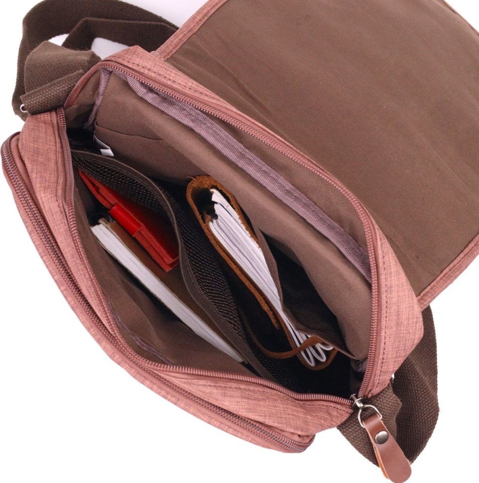 Чоловіча сумка-барсетка з коричневого текстилю Vintage (2421262)