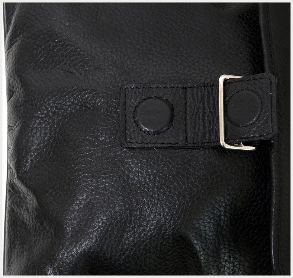 Чоловіча сумка планшет із натуральної шкіри із клапаном на магніті Vip Collection чорного кольору 102664 modnotak фото №5