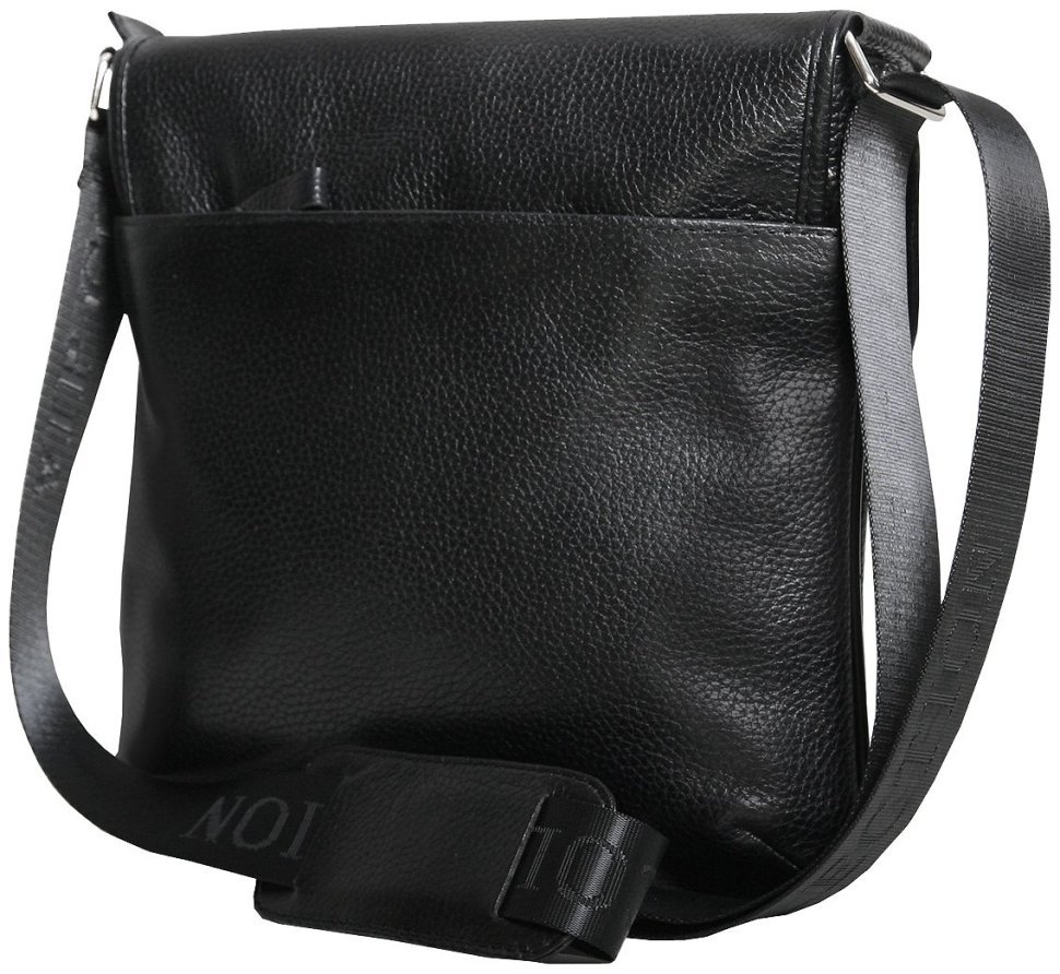 Чоловіча сумка планшет із натуральної шкіри із клапаном на магніті Vip Collection чорного кольору 102664 modnotak фото №7