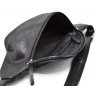 Велика сумка на пояс із чорної шкіри на блискавковій застібці TARWA (19649) - 6