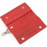Красная женская ключница из винтажной кожи на кнопках Grande Pelle (21479) - 5