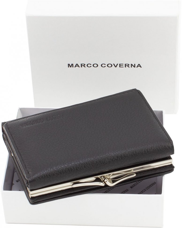 Маленький шкіряний гаманець на кнопці Marco Coverna (18036)