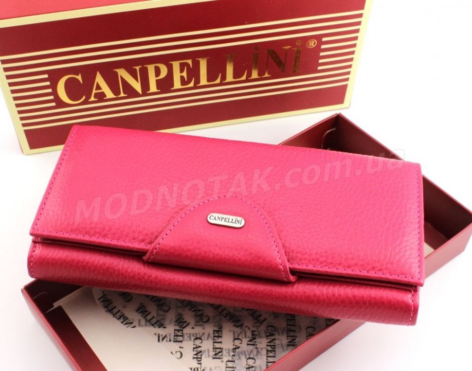Красочный кожаный женский кошелек розового цвета Canpellini (17415)