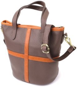 Жіноча сумка через плече зі шкіряною вставкою на лицьовій стороні Vintage 103164