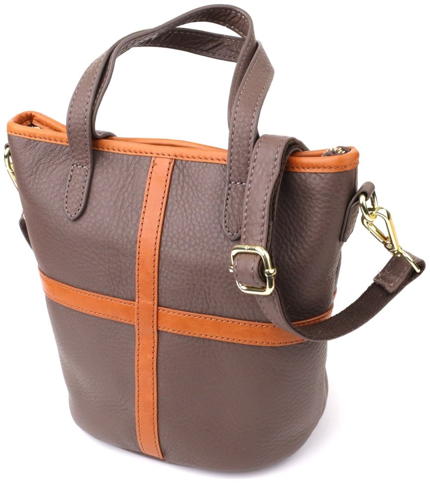 Женская сумка через плечо с кожаной вставкой на лицевой стороне Vintage 103164 фото №1 Женская сумка через плечо с кожаной вставкой на лицевой стороне Vintage 103164 modnotak фото №1