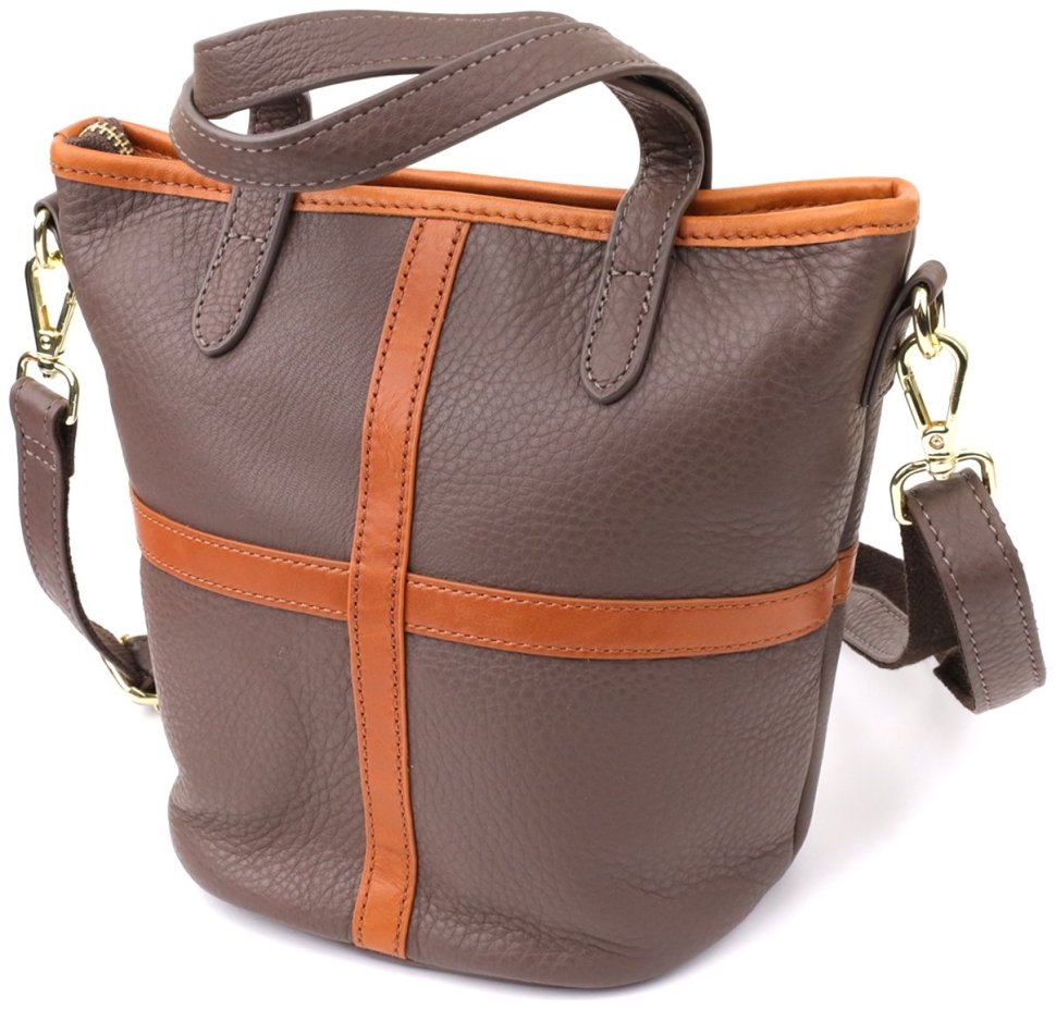 Женская сумка через плечо с кожаной вставкой на лицевой стороне Vintage 103164 фото №2 Женская сумка через плечо с кожаной вставкой на лицевой стороне Vintage 103164 modnotak фото №2